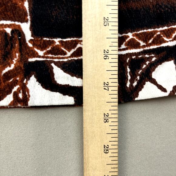 Vintage Diamond Head Hawaiian Shirt Adult XL Brown Surf Beach Tribal Button 60s - Picture 9 of 10